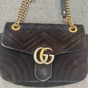 Gucci medium bag velvet black. Marmont shoulder bag